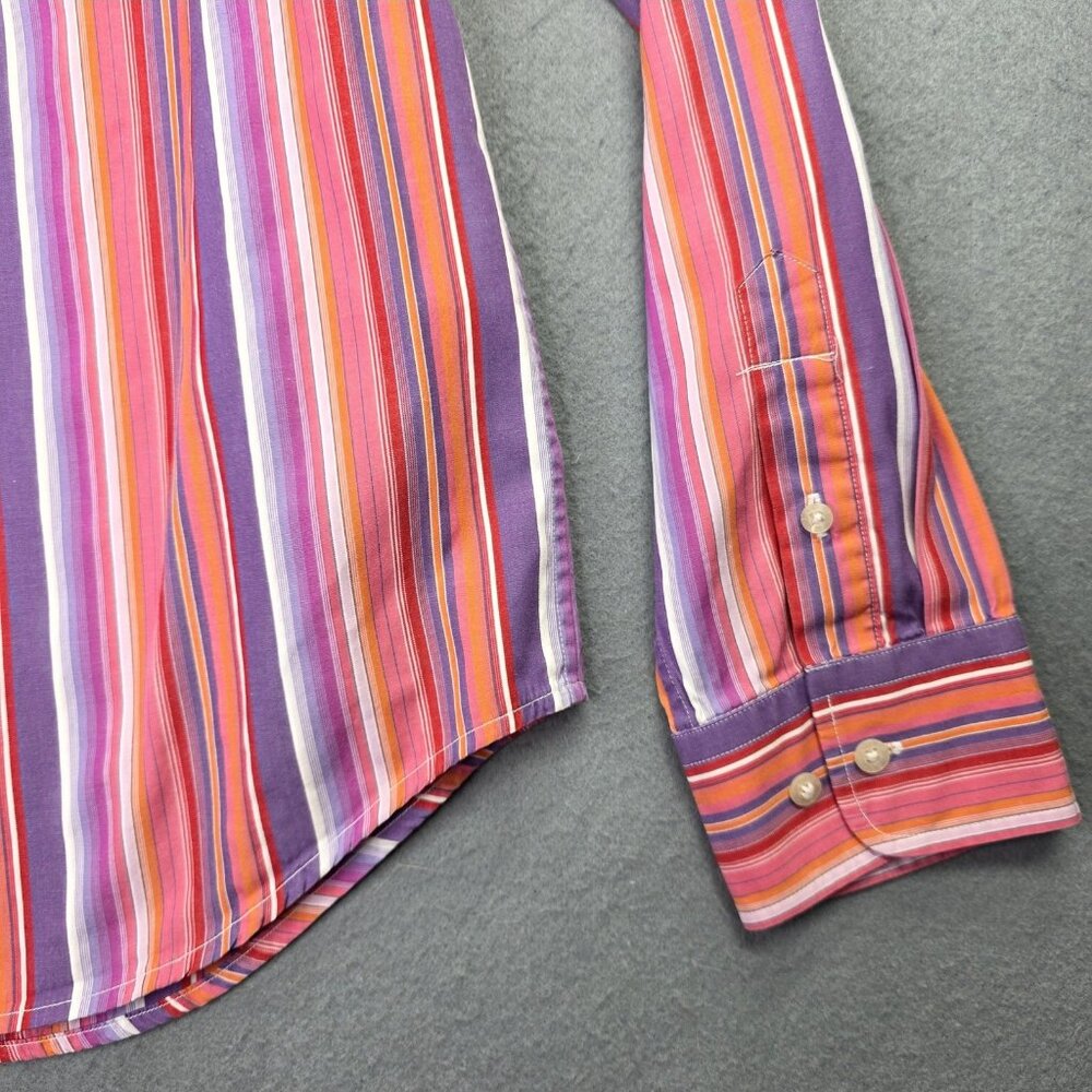 Ralph Lauren Shirt Womens Large Pink Stripe Preppy Office Casual Lightweight - Picture 6 of 11